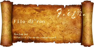 Filo Áron névjegykártya